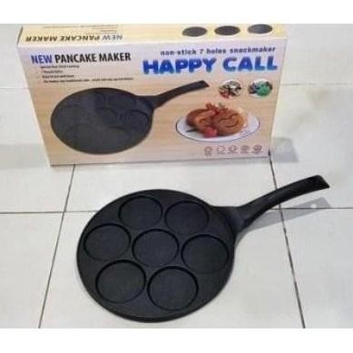 Alat Pembuat Pancake Kue Dorayaki Martabak Mini New Pancake Maker Happy Teflon 7 Holes Snack Maker A