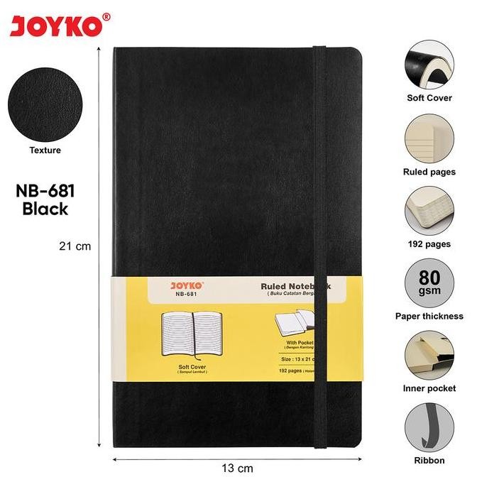 

Tersedia Joyko Notebook Diary A5 Soft Cover Buku Jurnal Warna NB-681