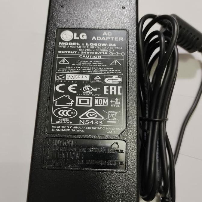 NEW Charger Adaptor TV LED LCD Monitor LG 24V 2,71A 22LS3300 19LS3300