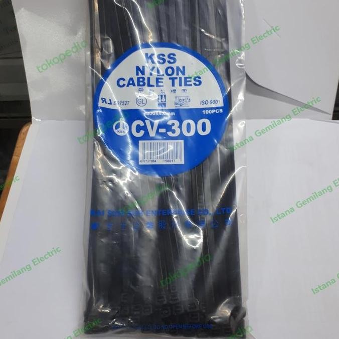 

Diskon! Cable Ties 300 x 4.8mm - Zip Tie Panjang 30cm Hitam/Putih Isi 100pcs