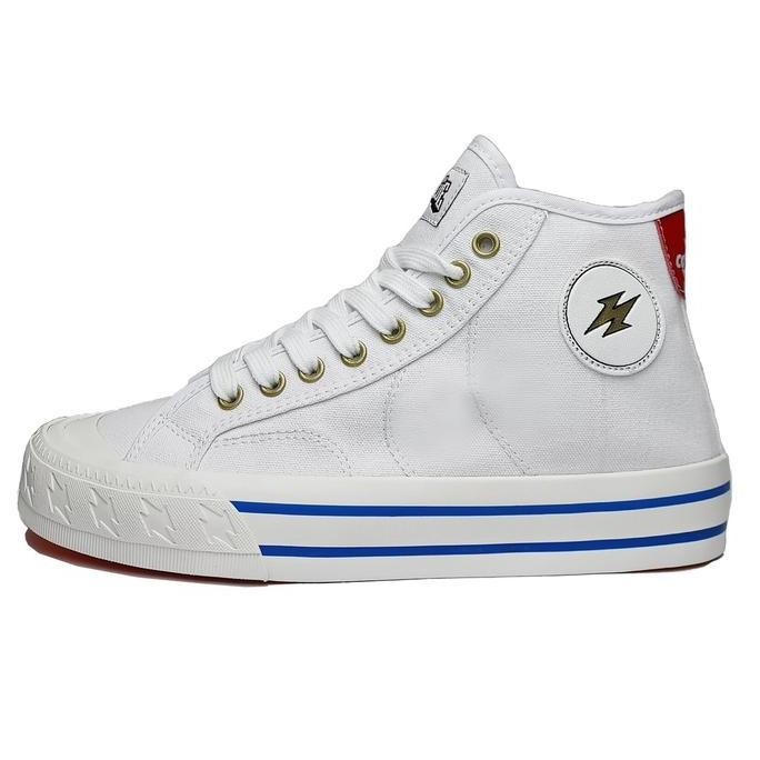 Sepatu Corvalue - Sepatu Sneakers Kasual Haybusa High Full White Original Casual Shoes Pria Wanita B