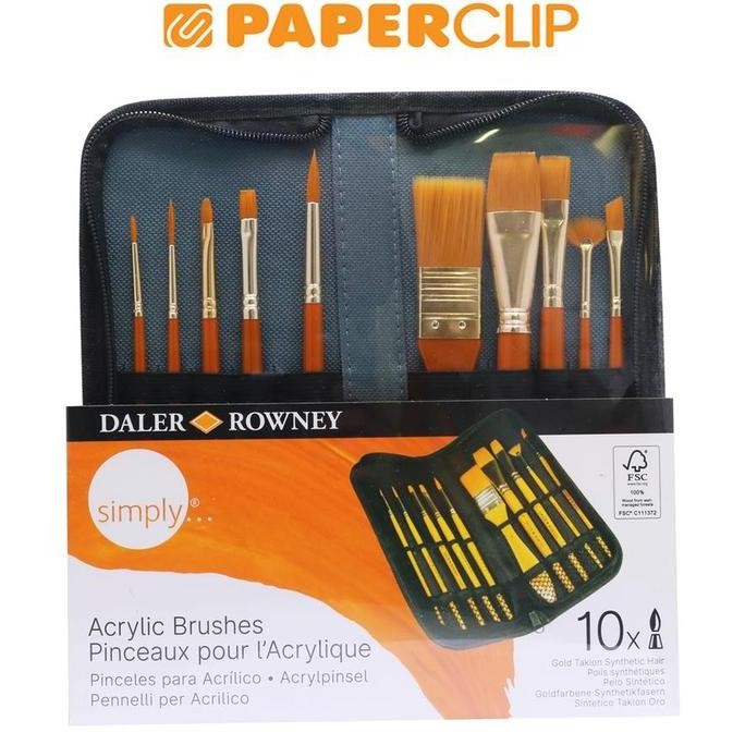 

BEBAS ONGKIR - KUAS LUKIS / BRUSH SIMPLY ACRYLIC GOLD TAKLON 10PC 216929010