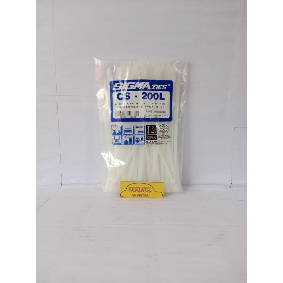 

Diskon! Cable Ties SIGMA CS-200L Putih 20cm | Kabel Tis Insulok 1 Pack Isi 100pcs