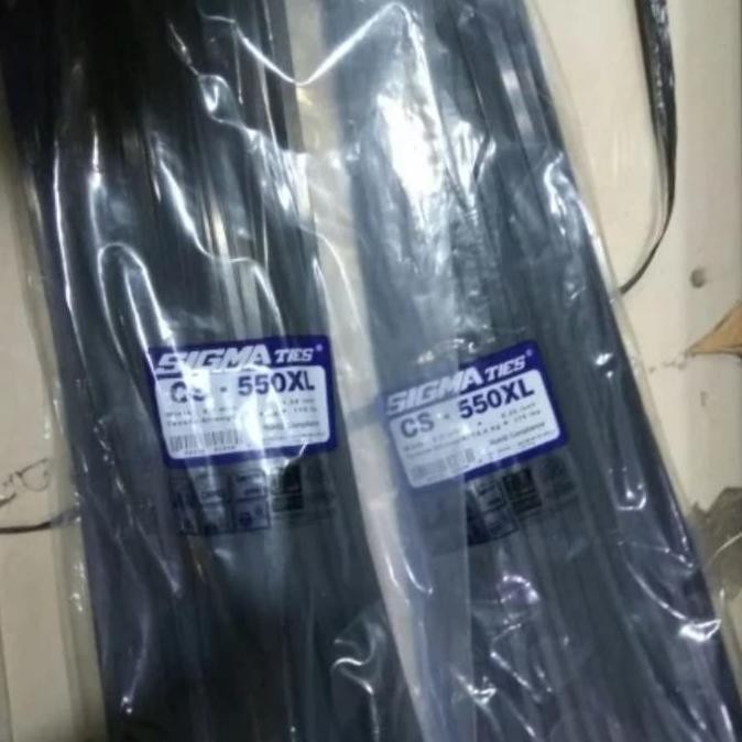 

Diskon! Kabel Ties SIGMA XL 550mm x 9mm Hitam Cable Tie Extra Panjang Anti Karat 100pcs