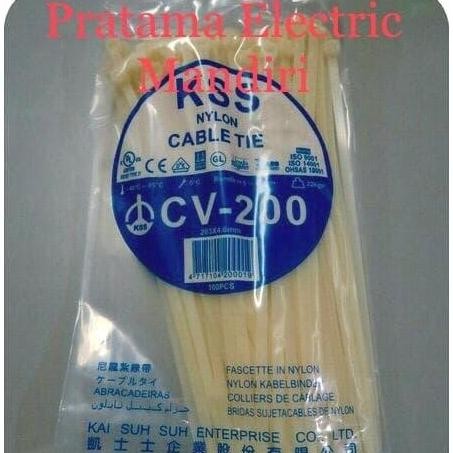

Diskon! Cable Tie KSS CV-200S 3.6mm Putih | Kabel Ties 200mm Isi 100pcs