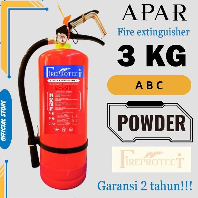 Apar Pemadam Dcp 3Kg / Apar Isi Powder 3Kg Merk Fire Protect New Stok