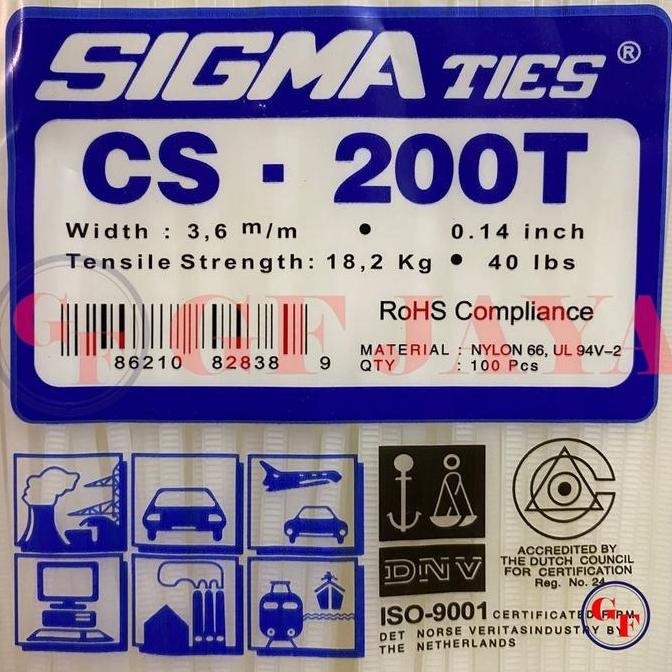 

Diskon! Cable Ties SIGMA CS-200T 20cm x 3.6mm Putih - Tali Pengikat Insulok