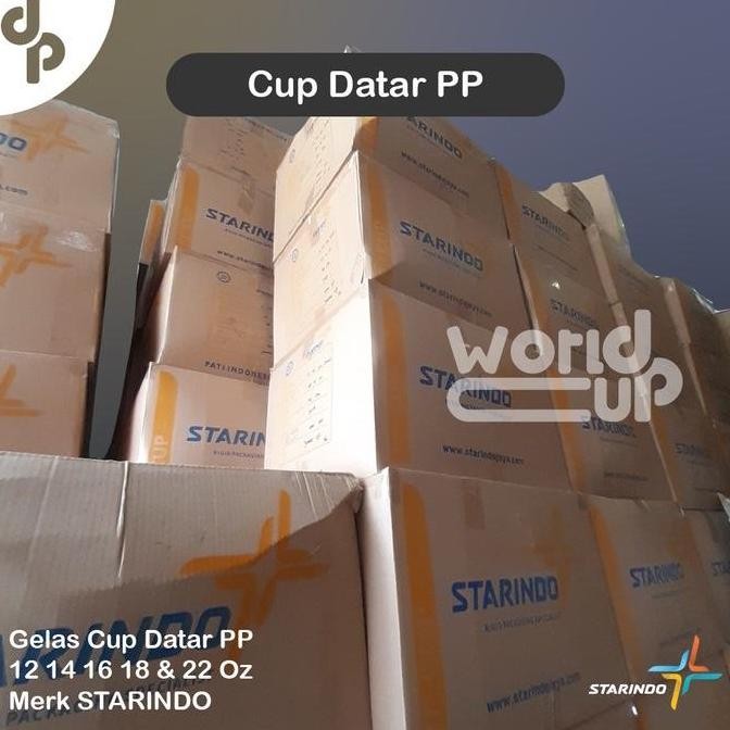 GELAS CUP DATAR 12 OZ - 14 OZ -16 OZ - 18 OZ - 22 OZ PP 1 DUS STARINDO ORIGINAL DAN TERPERCAYA