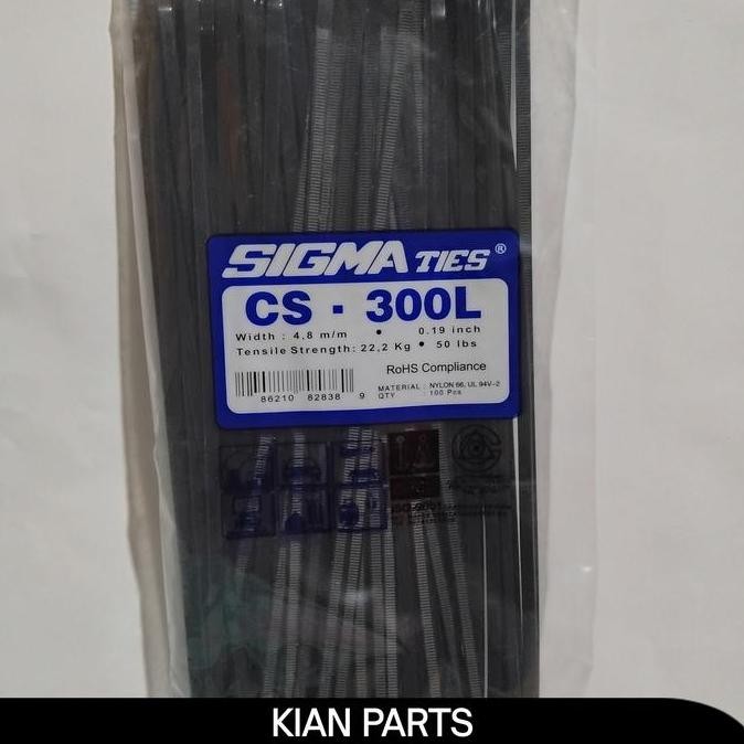 

Diskon! SIGMA Kabel Ties CS-300L Hitam - Cable Tie 30cm x 4.8mm Kuat