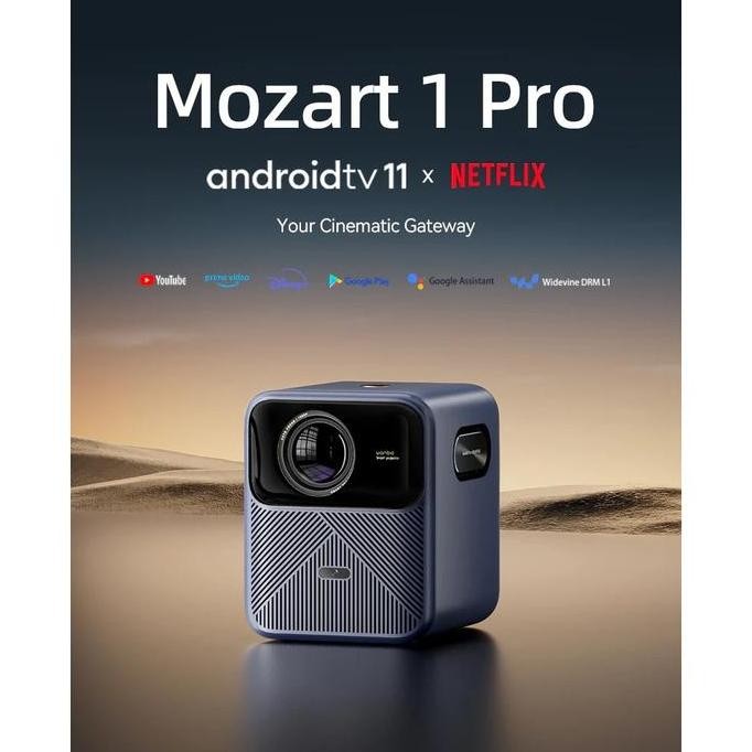 TERMURAH - WANBO MOZART 1 PRO - Smart Android Projector 900 ANSI Lumens - Support Auto Fokus