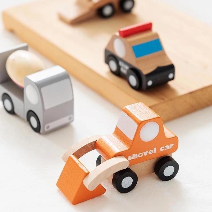 (Allthebest) Mainan Kayu Wooden Minicar Miniso Mobil Mobilan / Mainan Anak