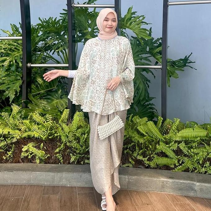 (Allthebest) Benangsari Hilda Set Kaftan Batik Viscose Wanita Viskos Batwing
