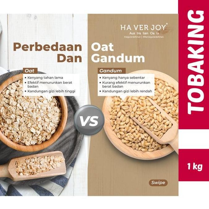 

(Allthebest) Haverjoy Oatmeal 1kg Australian Oat Havermout Instan Rolled Quick