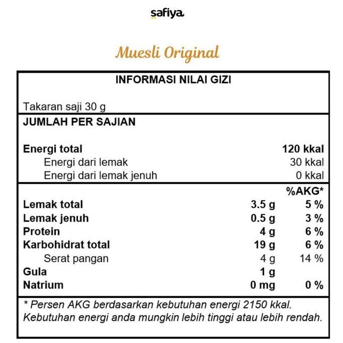 

(Allthebest) Muesli Safiya 1 kg Sereal Makan Ringan | Healthy Food
