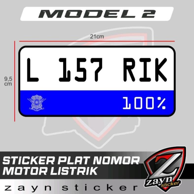 DT15 >> STICKER STIKER PLAT NOMOR MOTOR LISTRIK ELECTRIC UWINFLY VESPA SCOOTER DLL 2