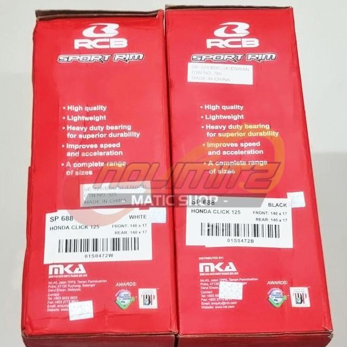 Velg RCB Racing Boy SP688 Depan Belakang Ring 17 Honda Vario 125 150