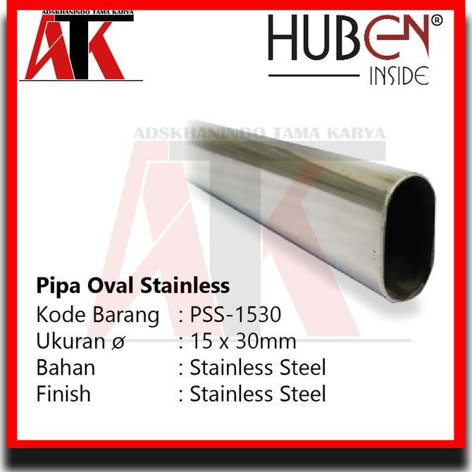 Pipa Oval Besi Chrome Huben Pbc-1530 15X30Mm Pipa Oval Huben Pbc1530