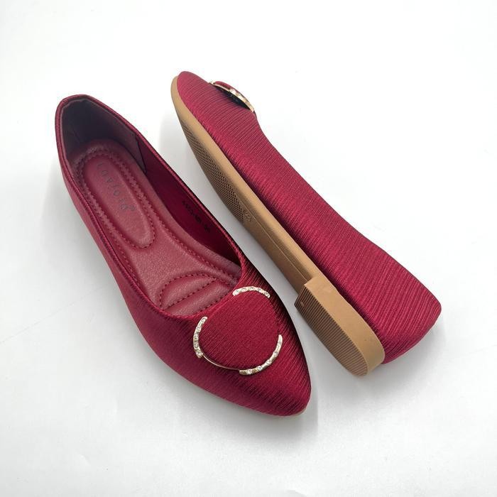 Ds Laviola 4453 Lsf - Sepatu Flat Shoes Wanita Black,Brown, Maroon Shoes Kerja