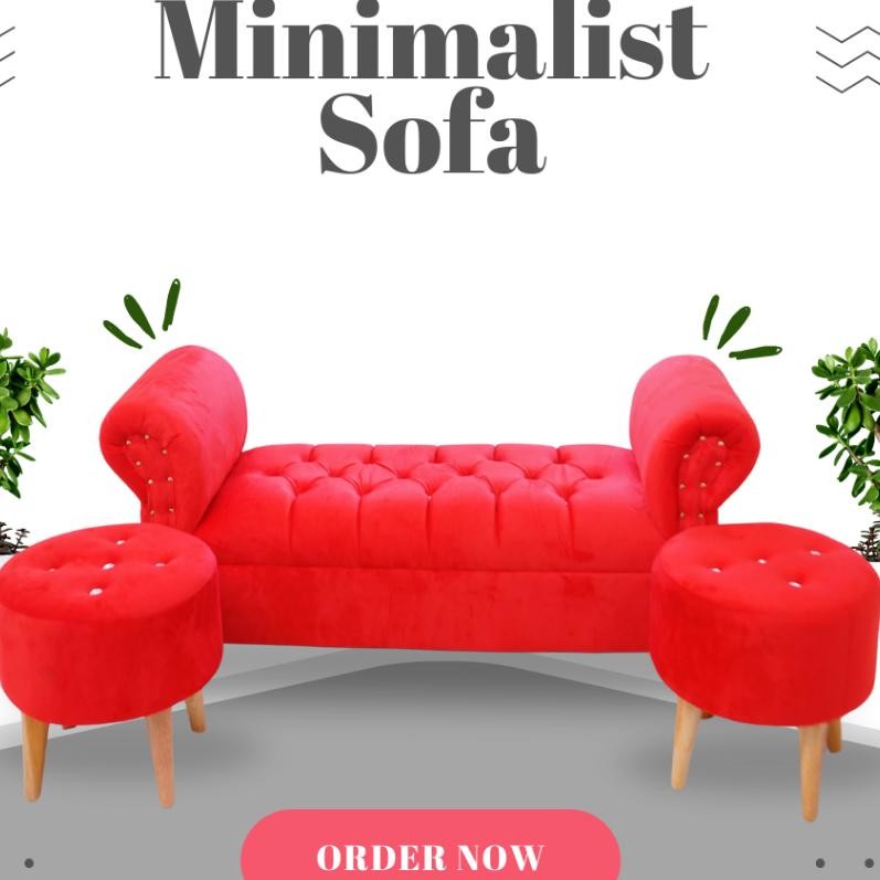 Terlaris Sofa Elegan Bench Tangan Chaise Lounge + Stool Bulat Kayu Sofa Ruang Tamu Sofa Minimalis