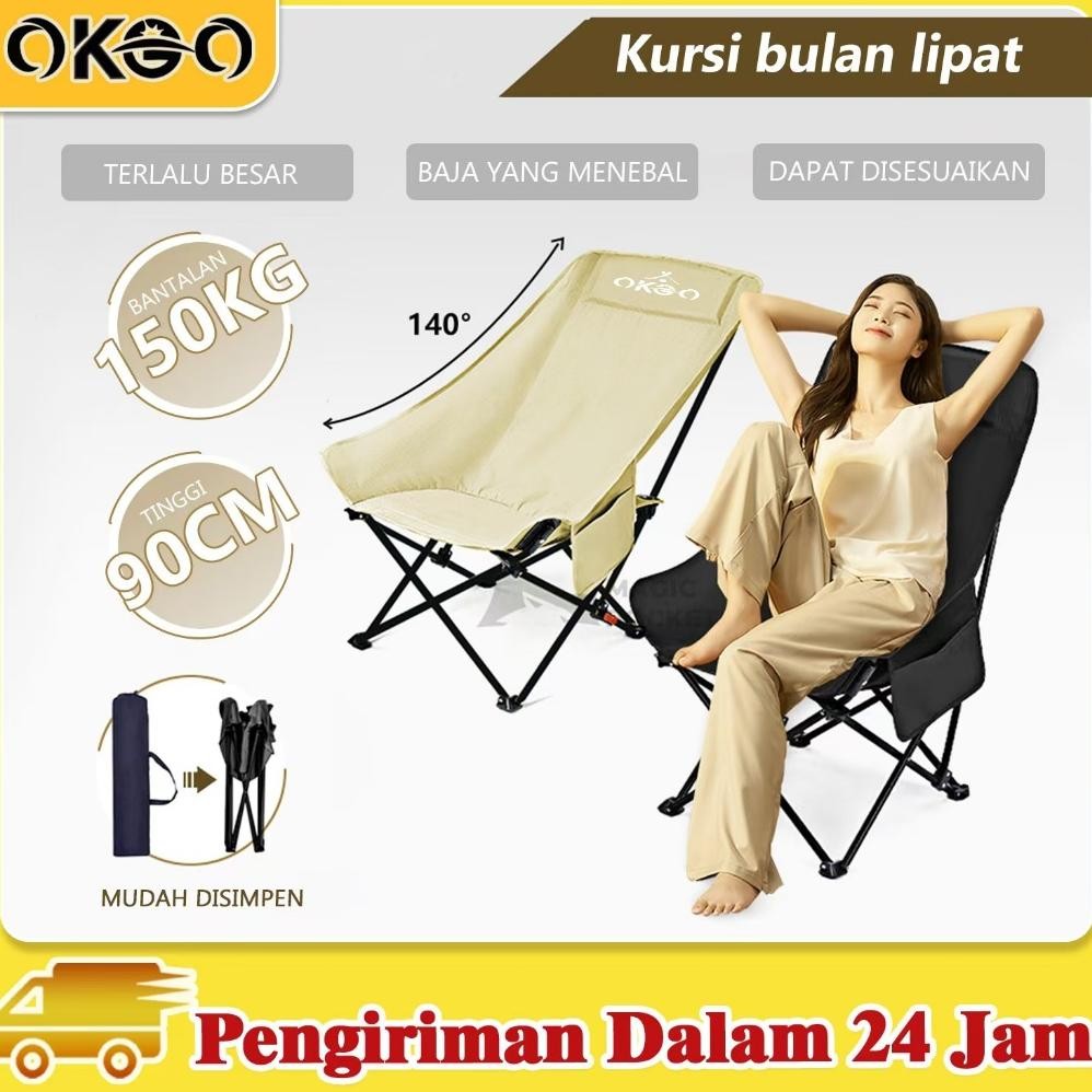 Terlaris Okgo Aluminium Kursi Lipat Portable Kursi Back Tinggi Kursi Lipat Dewasa Kursi Gunung Seten