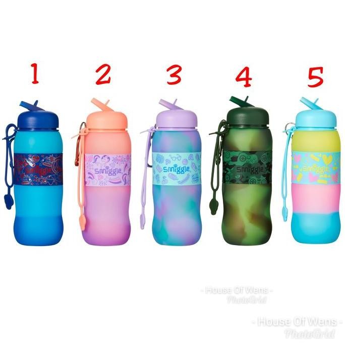 Siap Kirim Botol SMIGGLE Silikon Roll Golly Bottle Karakter Anak Anti Tumpah