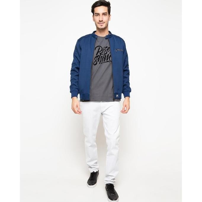 Promo D&F Cvc Jaket Pria Bomber Cut & Sewn - Navy