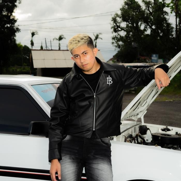 Bozrvk - Leather Jaket - Jaket Kulit Pria Boxy Cut Lead Well Black - Black, M