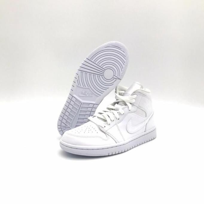 Promo Nike Air Jordan 1 Mid Triple White 100% Original