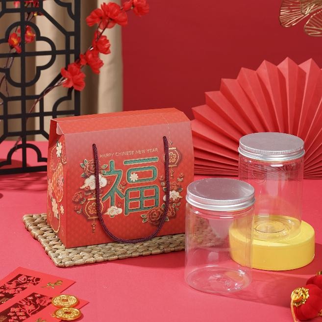 

10 Pcs Gable Box Imlek 2 Jar uk 19x10x13 cm - Red Rose aSt