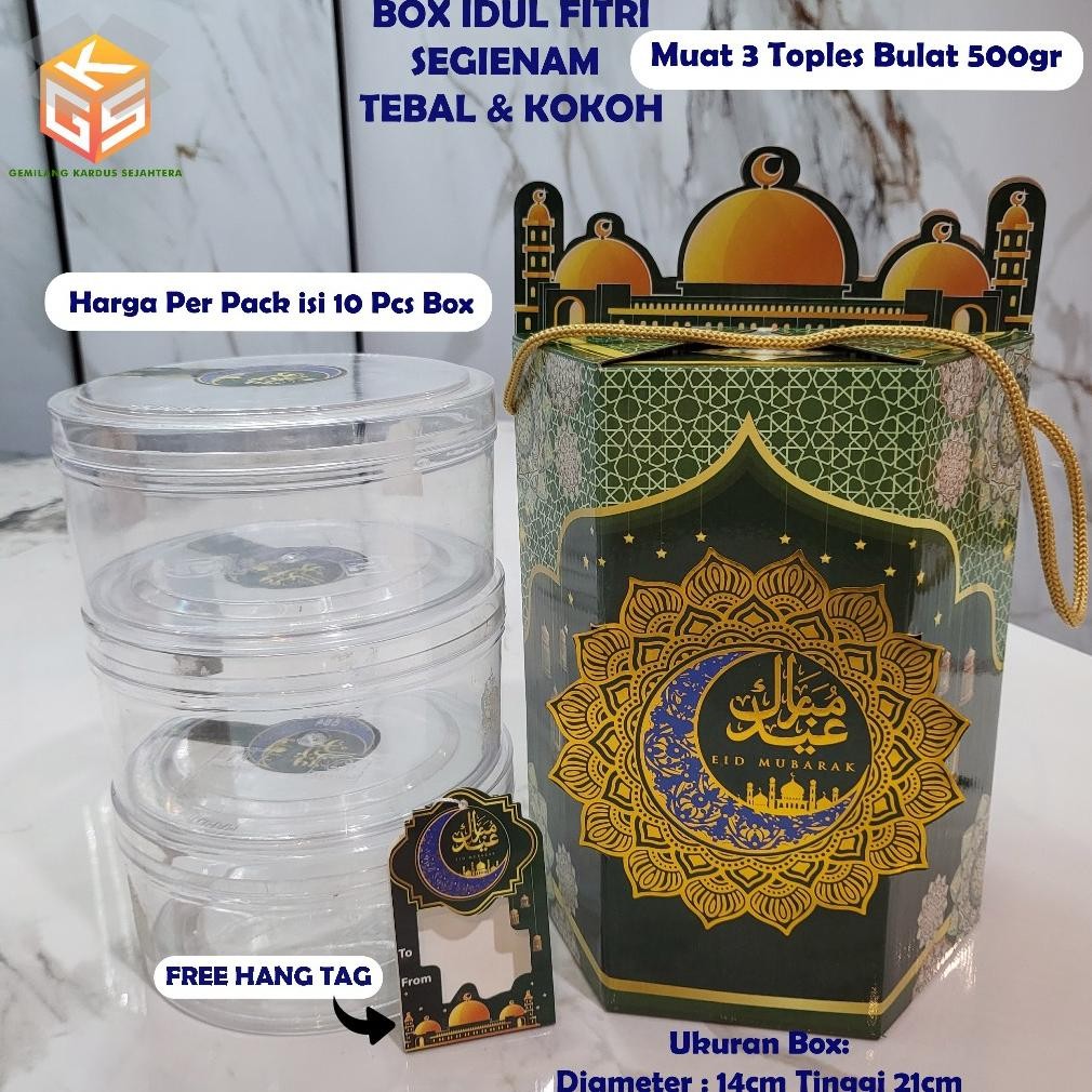

10pcs Box Idul Fitri ukuran 3 Toples 500gr Box Hampers Idul Fitri Box Idul Fitri Dus Lebaran aSt