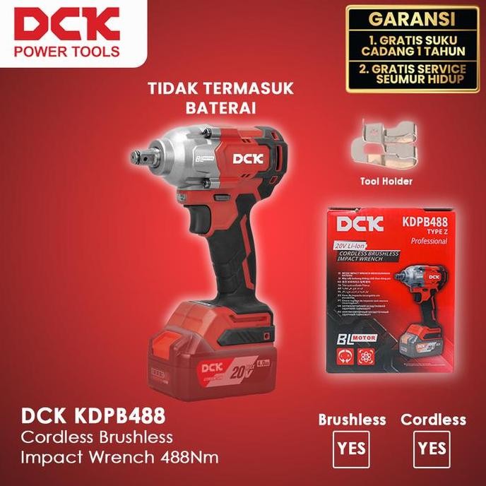 Dck Kdpb488 Cordless Brushless Impact Wrench 488Nm
