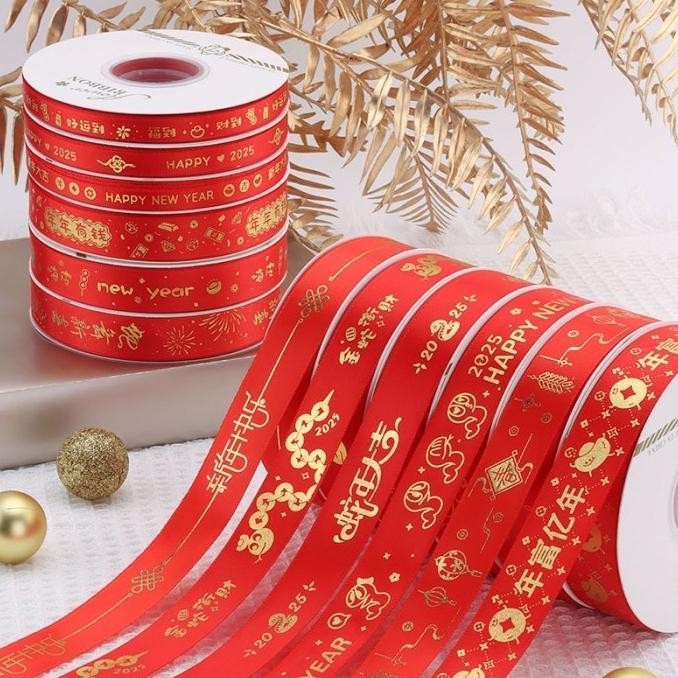 

NEW Pita Kain Imlek 23m Pita Kado Rol Merah Gong Xi Fa Cai Snake Year Dekorasi Sincia Hiasan Imlek P aSt