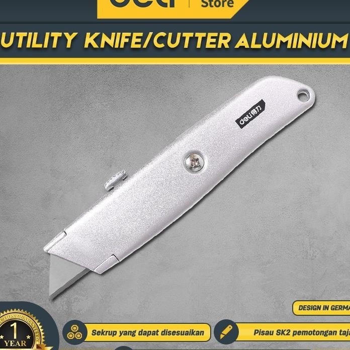 

Deli Utility Knife Cutter Aluminium Sk5 Autolo Perkakas Edl4260