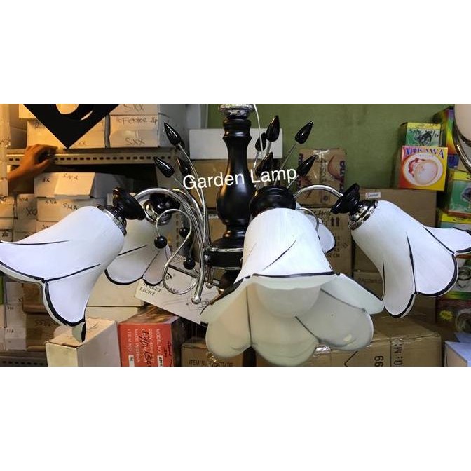 Lampu Gantung Bunga - Lampu Ruang Tamu - Lima Lampu (Lg Bunga01)