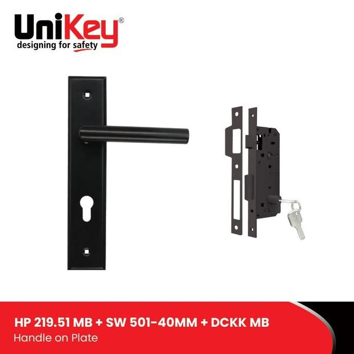 Unikey Handle On Plate Set Black Hp 219.51 Mb+Sw501-40Mm+Dckk Mb