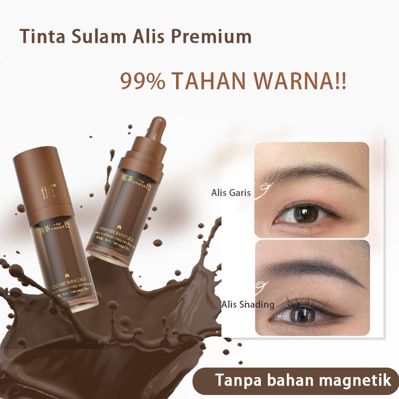 Tinta Sulam Alis & Eyeliner Semi Permanen 15ml • Warna Cepat Tahan Lama • Tidak Memerah/Biru