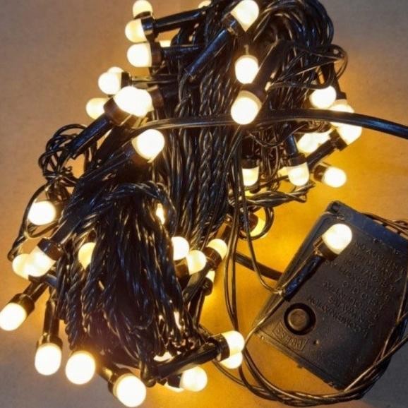 Lampu Natal Tumblr Led Kabel Tebal Hitam Warm White Kuning Rgb Warna Warni 10 Meter 10M Kapsul Susu 