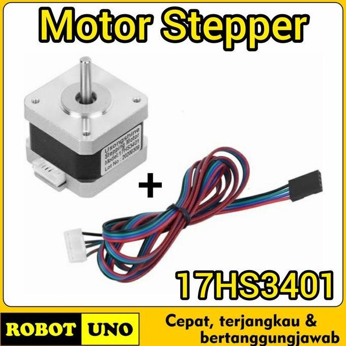 BEBAS ONGKIR - Motor Stepper Nema 17 CNC 3D Printer 17HS3401 Stepper Motor 42-40
