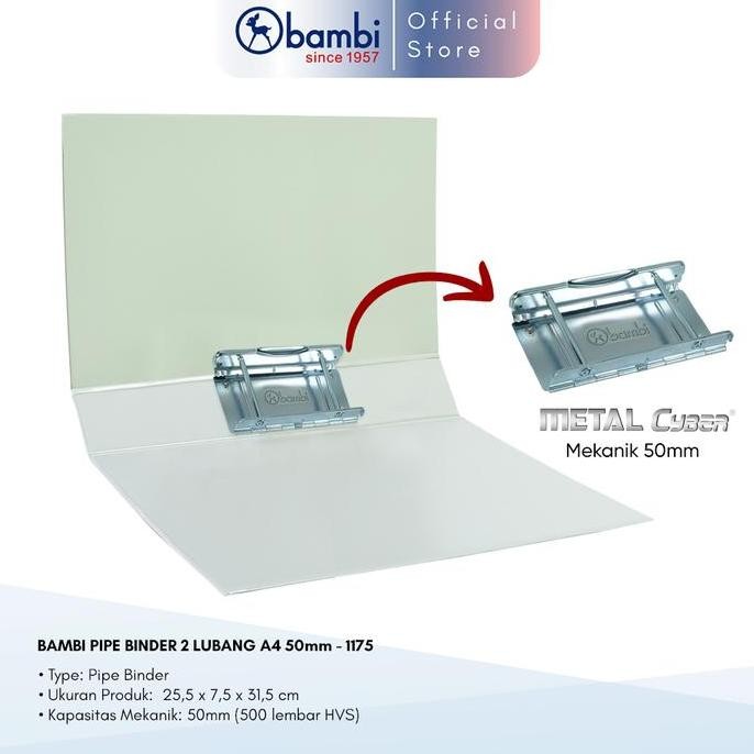 

Promo Bambi Pipe Binder A4 Medium 50Mm #1175 - Binder Dengan Label Warna