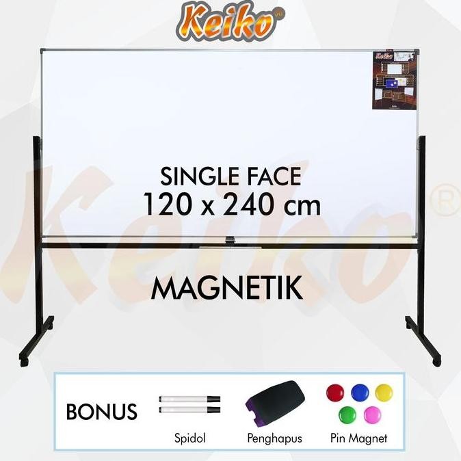 

Siap Kirim Whiteboard Magnetik Standing Keiko 120x240cm Single Face