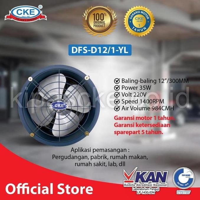 TERBARU - DRUM FAN STD CKE 12" 220V 35W FAN BLOWER TABUNG