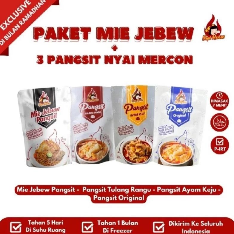 

Paket Mie Jebew + 3 Varian Pangsit Nyai Mercon Terbaru