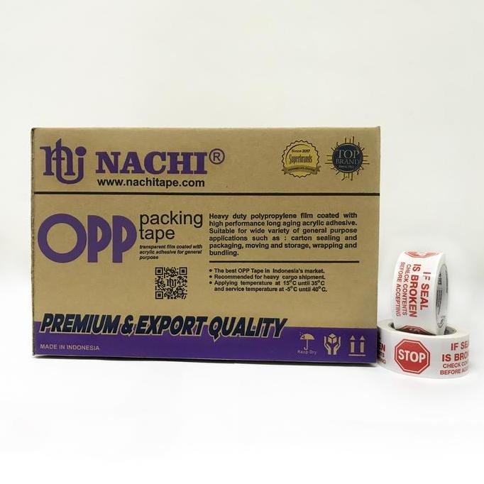 

DUS - NACHI TAPE LAKBAN OPP STOP IF SEAL BROKEN 48MM X 90 YARD PUTIH ORIGINAL DAN TERPERCAYA