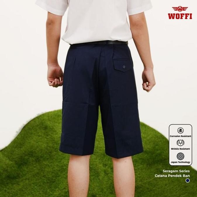 (Allthebest) Woffi Seragam SMP Celana Pendek 3/4 Ban Biru