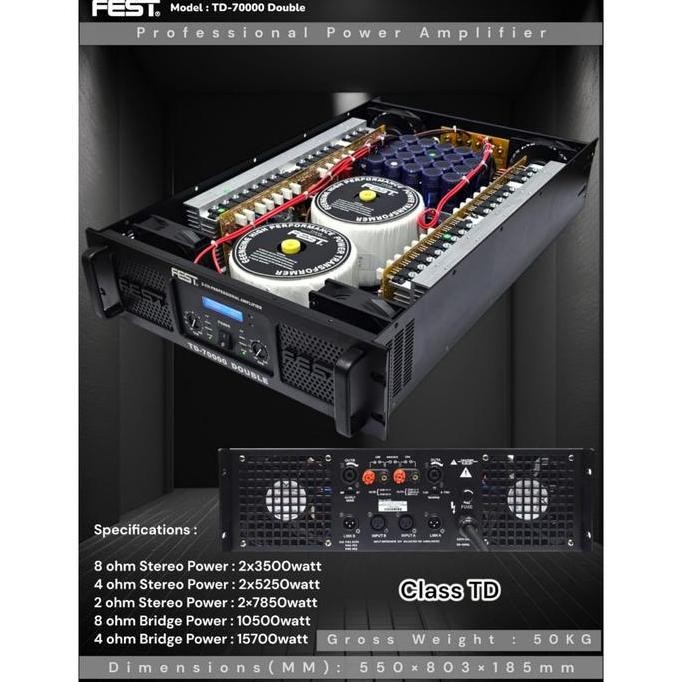 POWER AMPLIFIER FEST TD 70000 / POWER AMPLIFIER FEST TD-70000 CLASS TD ORIGINAL DAN TERPERCAYA