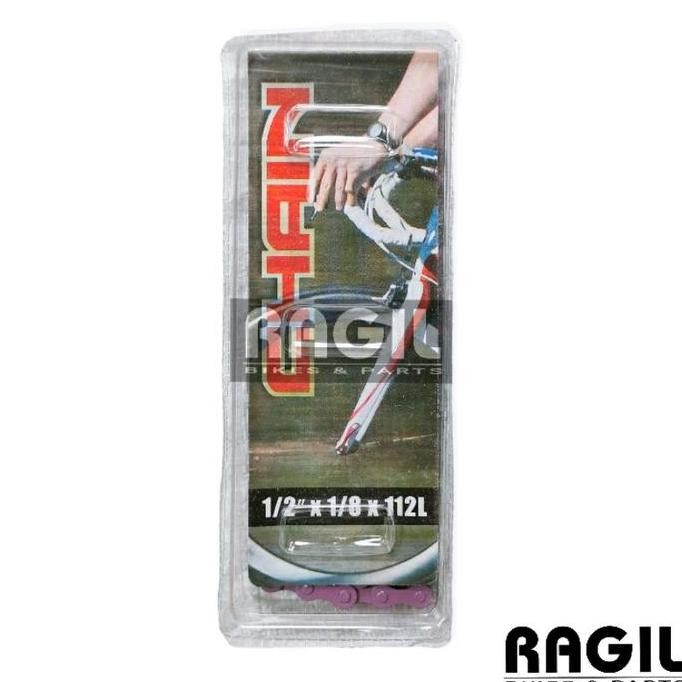 RANTAI SEPEDA 1 SPEED TAYA SINGLE 114L 114 L WARNA MERAH ORANYE PINK KUNING OREN PUTIH UNGU HIJAU FI