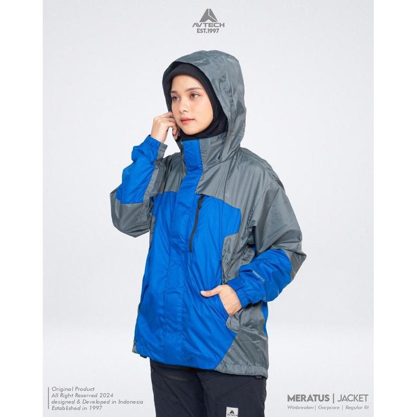AVTECH - Jaket Windbreaker Water Repellent Gorpcore Outdoor Gunung Motor Harian Hujan - MERATUS