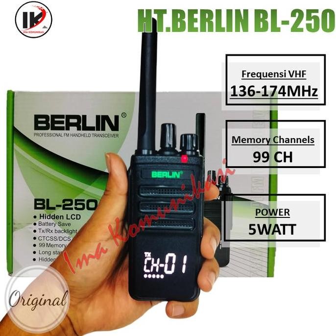 Promo HT BERLIN BL-250 BUKAN REDELL DL-250 VHF GARANSI RESMI COD