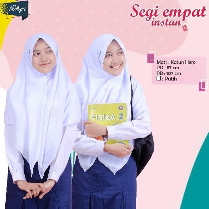 (Allthebest) JILBAB SEKOLAH SEGI EMPAT INSTAN FANISYA SD SMP SMA MI PRAMUKA PERAWAT
