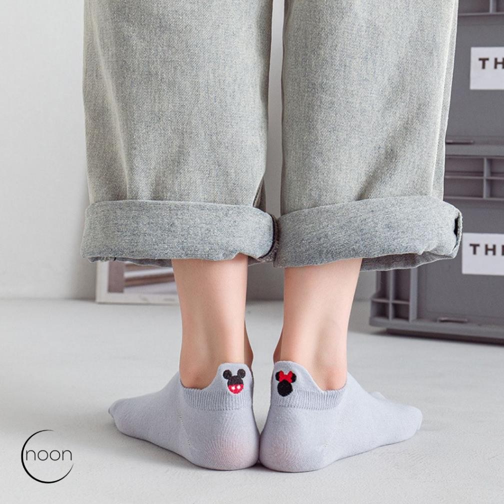 Kekinian NOON (Disney) Kaos Kaki Pendek Wanita Korea Sneakers Sekolah Olahraga Kerja Kantor Semata K